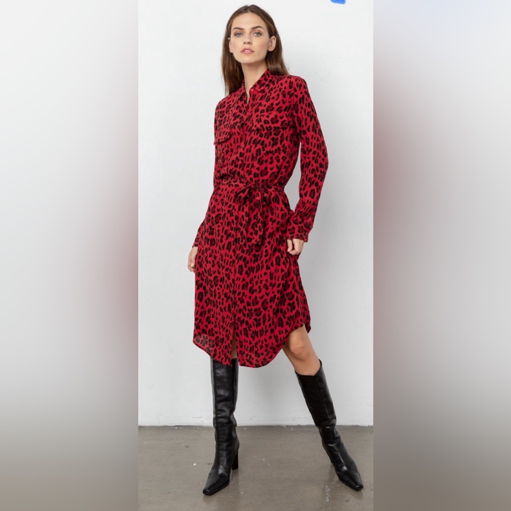 Rails cheetah shirt dress Small